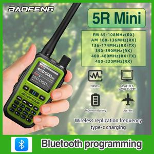 1개 바오펑 UV-5R 미니 무전기 듀얼 PTT 무선 블루투스 프로그래밍 AM/FM 캠핑 휴대용 장거리 햄 라디오 호텔용