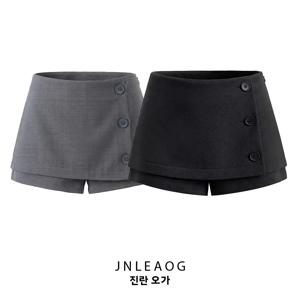 JNLEAOG 패셔너블한 A라인 스커트 팬츠 여성용 수트 디자인 스플릿 숏 폴리에스터 섬유 다용도 가을 신상품