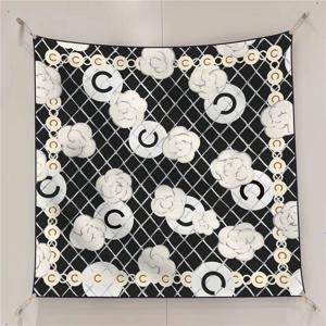 새로운 90cm 격자 무늬 장미 패턴 실크 스카프 여성 여행용 자외선 차단 숄 대형 사각 스카프 다용도 넥 워머 헤드 스카프