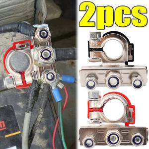 2pcs 자동차 배터리 터미널 퀵 릴리스 포지티브 네거티브 디스커넥트 클램프 커넥터 자동차 배터리 터미널 커넥터 액세서리