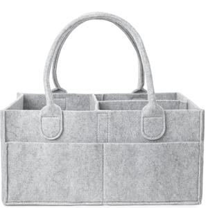 아기 펠트 수납 바구니 유아 기저귀 가방 손잡이가 있는 캐디 기저귀 교환용 키즈 수납 캐리어 큰 포켓