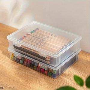 대용량 연필 케이스 투명 플라스틱 노트북 스케치 마커 컬러 리드 페인팅 보관함, 학교 용품