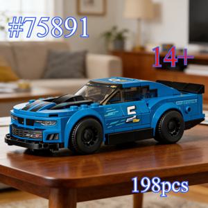 레이서 레이싱 카 75891 빌딩 블록 세트는 생일 선물로 적합하며 레고 입자와 호환 가능, 198개.