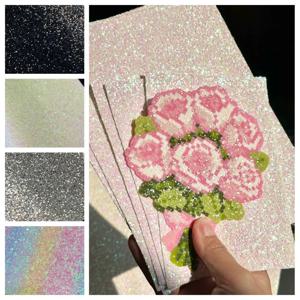 5/10Pcs 퓨즈 비즈 레인보우 글리터 베이킹 천 빛나는 논 스틱 내열성 다림질 시트 고온 방지