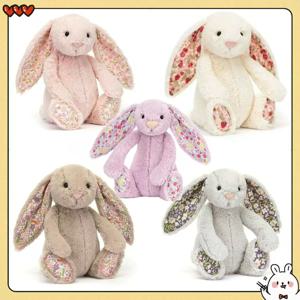 Jc 보니 토끼 플러시 장난감 꽃무늬 귀가 있는 귀여운 인형 부드러운 소파 쿠션 어린이 생일 선물 방 장식