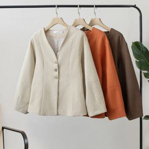 2026년 봄 여성용 초콜릿 블레이저 패션 베이직 재킷 (터사 실크, 황갈색, 오렌지, 커피색) 트렌디한 아우터웨어