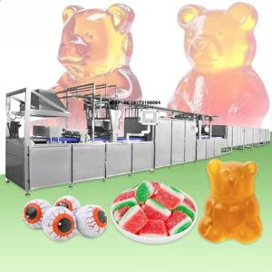 중국산 곰돌이 모양 비타민 젤리, 식물성 전분 젤리, 달콤한 캔디 기계 생산 데 본봉 라인