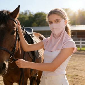 여성용 아이스 실크 풀 페이스 선스크린 마스크, 여름용 목 및 얼굴 보호, 자외선 차단, 야외 사이클링 및 운전