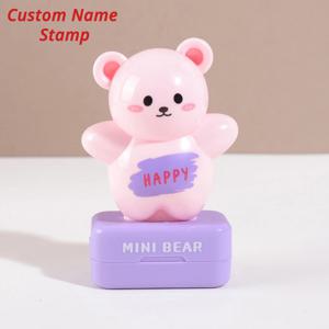 꼬마곰 맞춤 어린이 이름 스탬프 서명 맞춤형 텍스트 씰 유치원 의류 라벨 귀여운 개인 맞춤 이름 스탬프
