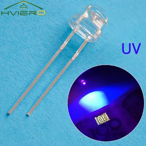 100Pcs 5mm 밀짚 모자 다이오드 Led 3V UV 보라색 물 맑은 슈퍼 브라이트 광각 전구 Lamping 분위기 다이오드 직접 삽입
