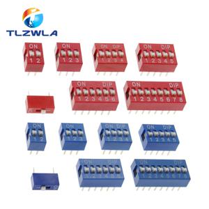 10PCS 빨간색, 파란색 토글 스위치 간격 2.54MM DIP 다이얼 코드 스위치 1 2 3 4 5 6 7 8 9 10 12 핀 퀵 스위치