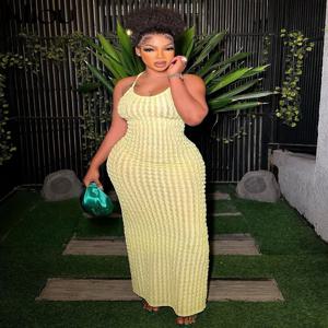 Kliou 솔리드 셔링 스파게티 스트랩 붕대 맥시 드레스 여성 캐주얼 민소매 백리스 Bodycon 숙녀 파티 streetwear 드레스