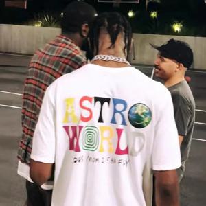 선인장 잭 ASTROWORLD 여름 티셔츠, 엄마 I Can Fly 레터 프린트, 남성 여성 100% 코튼 티셔츠, 힙합 스트리트웨어 티 탑