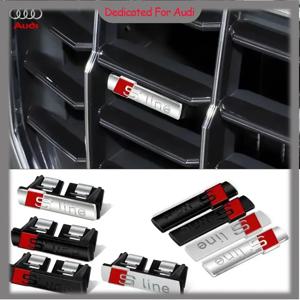 자동차 용품 엠블럼 그릴 프론트 후드 배지 그릴 아우디 Sline RS A3 A4 B8 8P 8V B6 A5 A6 C7 Q5 B9 B7 C6 A1 Q7 Q3 TT 자동 스티커
