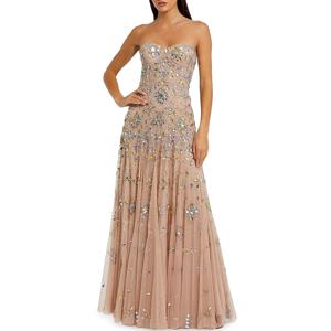 럭셔리 샴페인 튤 이브닝 드레스 클래식 스위트하트 민소매 연예인 가운 섬세한 크리스탈 맞춤형 파티 드레스