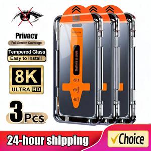 아이폰 17 프로 13 12 11 14 15 16프로 맥스 17에어 XS XR 플러스용 3개입 프라이버시 풀스크린 보호필름, 안티 스파이, 간편 설치 강화유리