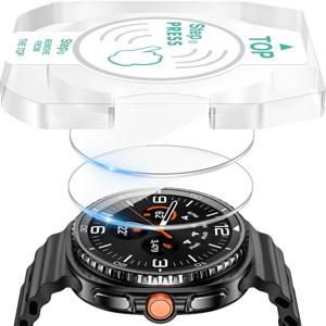 삼성 갤럭시 시계 8 클래식/8 40mm 44mm 커버 용 2PCS 강화 유리 도구 간편한 설치 키트가있는 스크래치 방지 화면 보호기