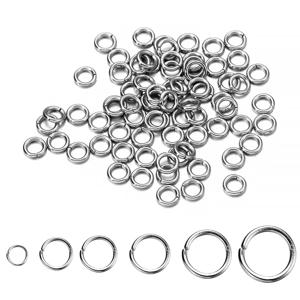200개 3-10mm 스테인리스 스틸 스플릿 링 오픈 싱글 루프 점프 링 커넥터 DIY 쥬얼리 제작 부자재