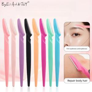 1개 눈썹 트리머 메이크업 도구 안전 눈썹 면도기 얼굴 바디 제모 면도날 여성 속눈썹 눈썹 모양 만들기 칼