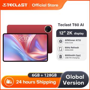 Teclast T60 AI 태블릿 12인치 2K 디스플레이 90Hz 올위너 AI A733 옥타코어 6GB(+10GB) 128GB 8000mAh 배터리 안드로이드 15 태블릿 와이파이-6
