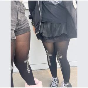 레트로 크로스 핫 브릭 스타킹 여성용 2000년대 타이트 팬츠 탄력성 미학 힙합 스트리트 캐주얼 코스프레 감성 Y2K 양말