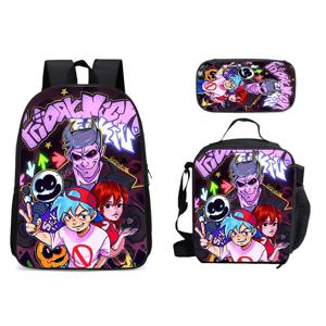 새로운 금요일 밤 펑킨 백팩 3종 세트 블랙 프라이데이 한국 버전 학생 백팩 아이스팩 필통 드롭쉬핑