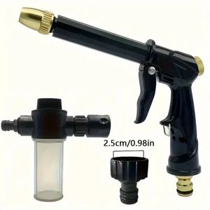 고압 폼 워터건 조절식 노즐 정원 호스 연결기 회전식 잔디밭 세차 스프레이어 꽃 물주기 도구