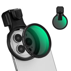 K&F CONCEPT 58mm 클립온 CPL/가변 ND2-32 휴대폰 필터 키트 아이폰 16·15 프로, 샤오미, OPPO용 범용 스마트폰 필터 클립