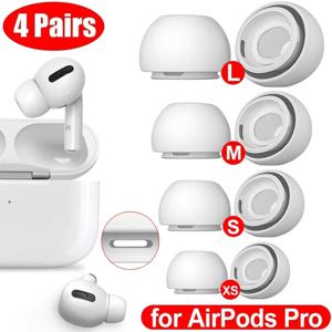 4 쌍의 실리콘 이어 팁 보호용 귀마개 소음 감소 홀 이어 버드 커버 Apple Airpods Pro 1 2 용 교체 이어 패드