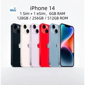 애플 아이폰 14 5G 언락 스마트폰 6.1인치 슈퍼 레티나 OLED A15 바이오닉 6GB 램 128/256GB 듀얼 eSIM+페이스 ID+NFC - 리퍼비시 제품