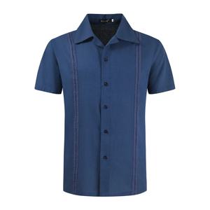 여름 반팔 남성 셔츠 쿠바 과야베라 남성 티셔츠 큰 사이즈 사파리 스타일 비치웨어 의류 린넨 속이 비치는 셔츠