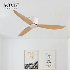 SOVE 천장 선풍기 화이트 로우 플로어 17cm DC 천장 선풍기 리모컨 포함 조명 없는 심플 천장 선풍기 220V