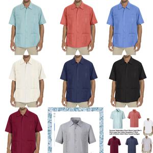 여름 자수 반팔 라펠 남성 셔츠 S-3XL 쿠바 과야베라 티셔츠 4포켓 사파리룩 캐주얼 가디건