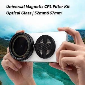 마그네틱 유니버설 52mm/67mm CPL 필터, 대부분의 스마트폰 아이폰 안드로이드 Vlog 사진 촬영용 HD 광학 유리 편광 렌즈