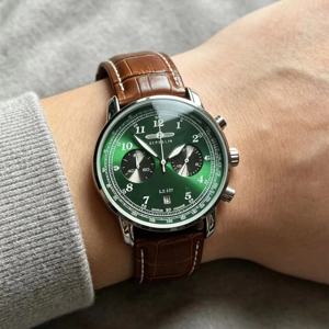 신상 클래식 레트로 비즈니스 남성용 시계 패션 캐주얼 제플린 시계 고급 오토매틱 날짜 표시 쿼츠 시계 AAA 시계