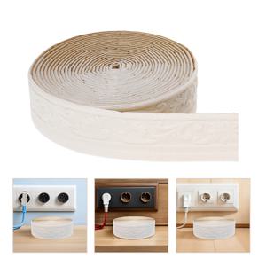 3.14 X 393 인치 자체 접착식 벽면 스커팅 보드 스티커, 욕실, 침실 가구용 탈부착 가능한 폼 코너 가드 스트립