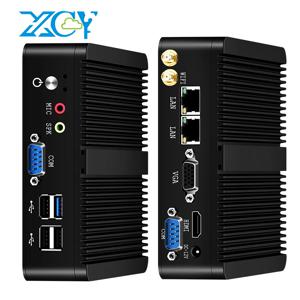 XCY 팬리스 미니 PC Intel Celeron J1900 쿼드 코어 2.0GHz 2x RS232 2x LAN Windows 10 Linux 임베디드 IoT 산업용 컴퓨터