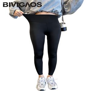 BIVIGAOS 봄 신작 레저 상어 레깅스 바지 여성 슬림 꽉 끼는 탄성 하이 웨이스트 블랙 스포츠 피트니스 레깅스