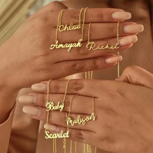 개인화 된 이름 목걸이 사용자 정의 스테인레스 스틸 이름 보석 그녀의 신부 들러리 어머니의 날 선물을위한 생일 선물