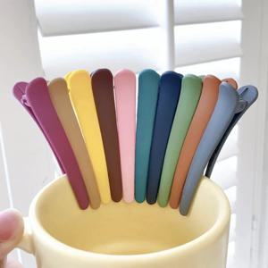 4개/세트 덕빌 클립 캔디 컬러 헤어드레싱 DIY 헤어핀 플라스틱 헤어 케어 헤어 클램프 스타일링 도구 전문가용 살롱