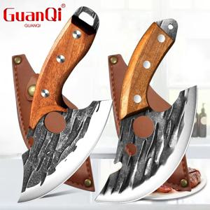 다기능 칼 단조 주방 칼 스테인리스 고기 절단 칼 뼈 제거 칼 병따개 포켓 칼 커버 포함