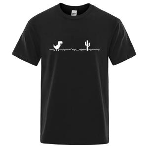 남자의 고품질 100% 코 튼 재미 있은 공룡 인쇄 T 셔츠 느슨한 o-넥 여름 멋진 남자 Tshirt 짧은 소매 T-셔츠 남성 티 탑