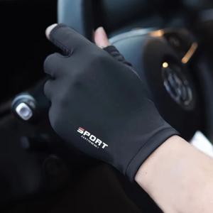 얼음 실크 Halffinger 사이클링 안티 슬립 장갑 남성과 여성을위한 여름 야외 스포츠 피트니스 운전 낚시 Highelastic