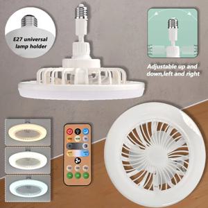 2 In 1 천장 팬 램프 3 속도 조절 가능 E27 베이스 무한 디밍 가능 거실 침실 연구용 LED 장식 조명