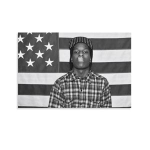 A$AP Rocky ASAP 미국 국기 랩 랩퍼 동기 부여 영감 사무실 체육관 벽 기숙사 장식 3x5ft 플래그 전용 봉제