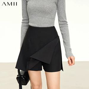 AMII 미니멀리즘 캐주얼 반바지 스커트 여성용, 하이 레이스 2024, 신상 패션 통근자 레이디 스트레이트 블레이저, A라인 스커트 12343035