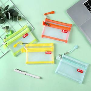 더블 레이어 타원형 작은 동전 가방 나일론 버스 ID 신용 카드 보관 가방 지퍼가 달린 휴대용 메쉬 머니 지갑 지갑