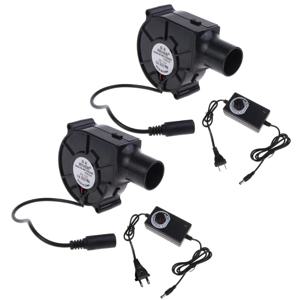 12V 바베큐 팬 공기 수집 포트가있는 소형 휴대용 공기 송풍기 전원 공급 장치 속도 컨트롤러 요리 송풍기 미국/EU 플러그 Dropship