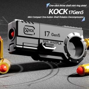 반지 권총 소프트 총알 총 휴대용 미니 3D 감압 쉘 방출 합금 야외 재미 있은 장난감 소년 생일 선물 Fidget 장난감