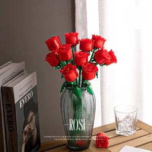 영원한 꽃 장미 빌딩 블록 장난감 조립 장식과 호환 소녀 발렌타인 데이 스승의 날 선물